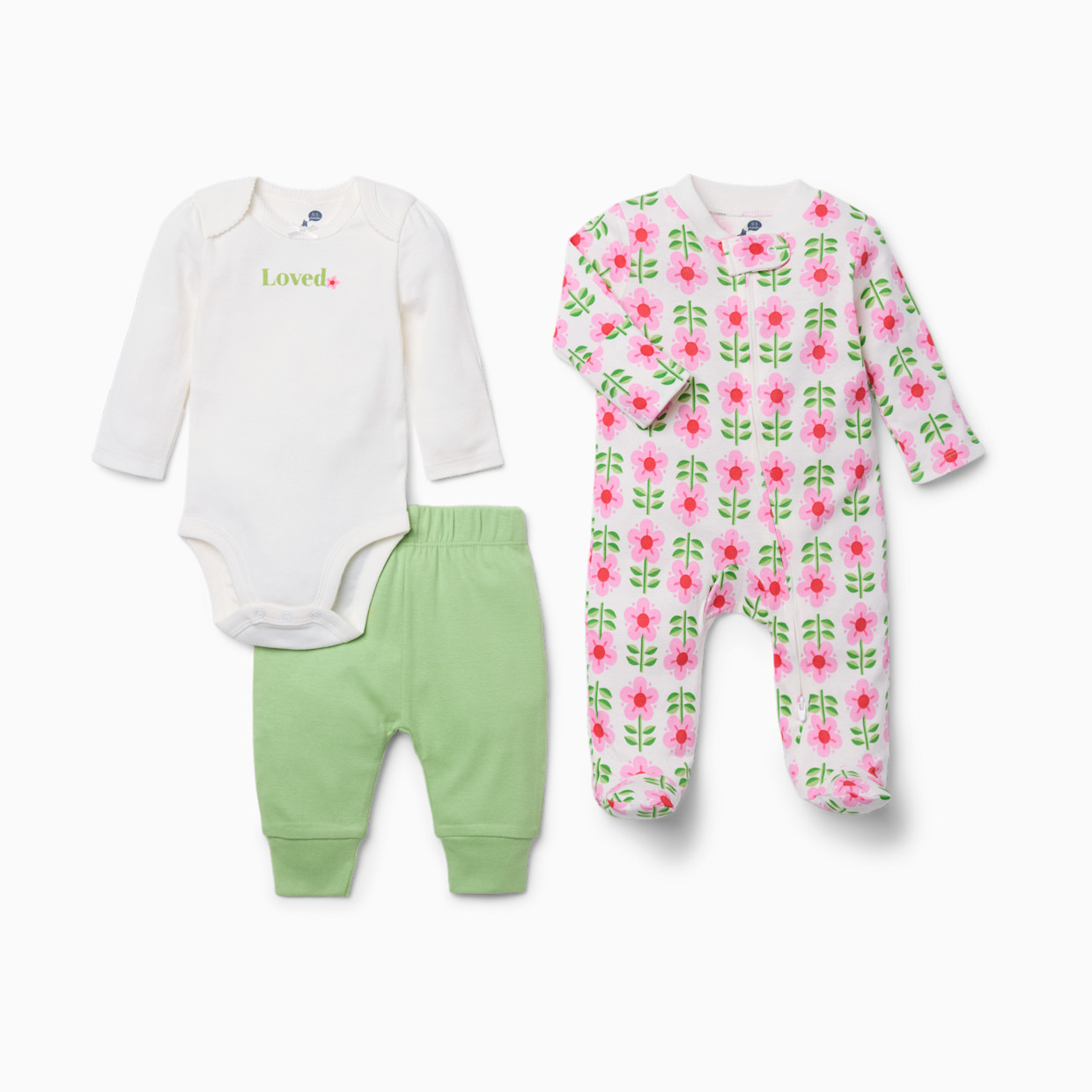 Small Story 3 Piece Set - Loved Floral, 0-3 M.