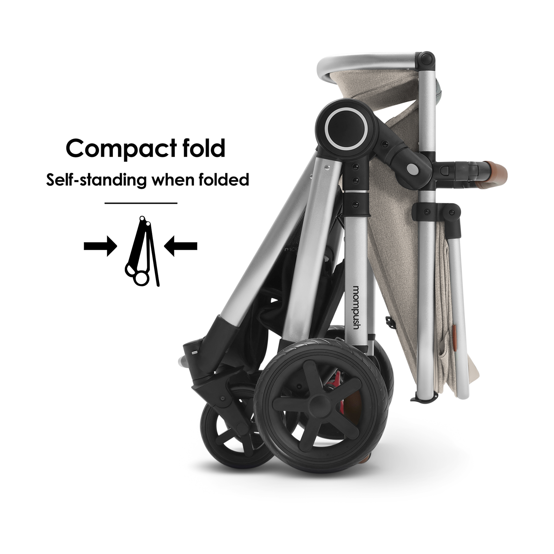 Mompush Ultimate 2 Stroller & Bassinet - Khaki.