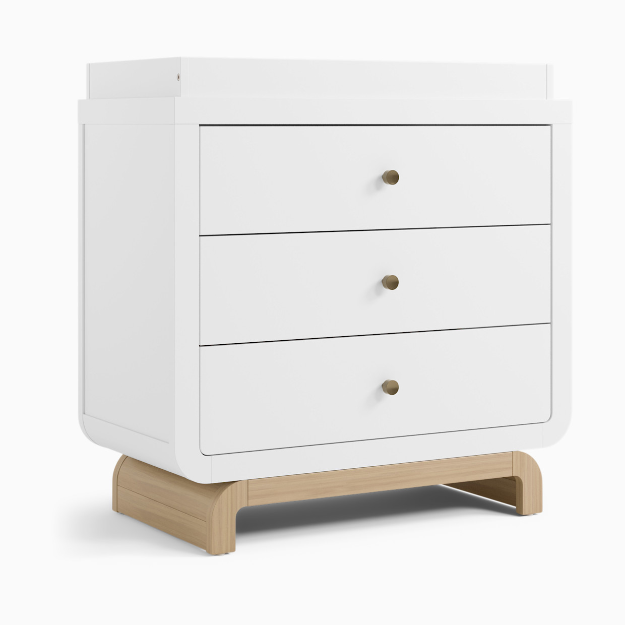 Storkcraft Santorini 3 Drawer Chest with Removable Changing Topper - White With Driftwood.