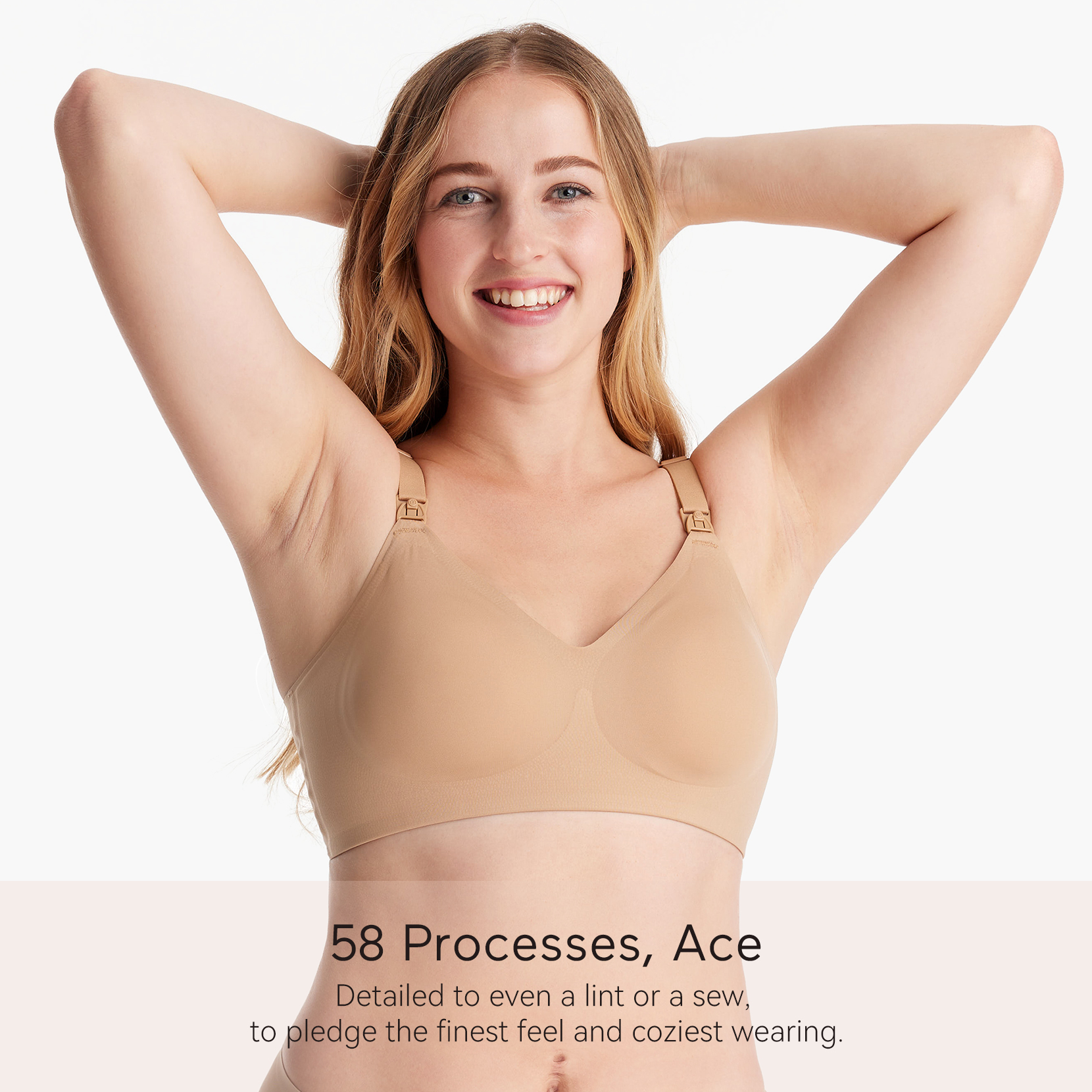 Momcozy Seamless Nursing Bra - Maple Sugar, 3 X-Large.