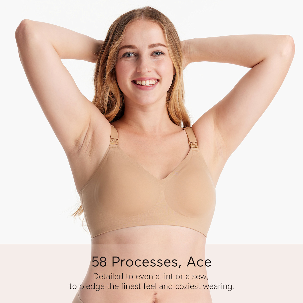 Momcozy Seamless Nursing Bra - Maple Sugar, 3 X-Large.