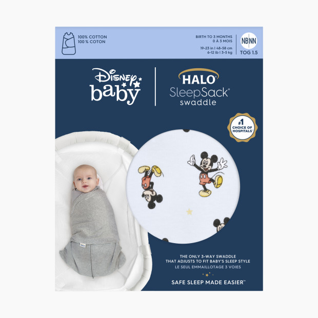 Halo Disney SleepSack Swaddle Cotton - Mickey Fun, Small.