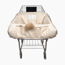Boppy Shopping Cart Cover for Baby - 360° Coverage Cart Cover for Babies with Safety Harness, Toy Tether, One-Hand Placement, Machine-Washable, 6 Month & Up - Croissant