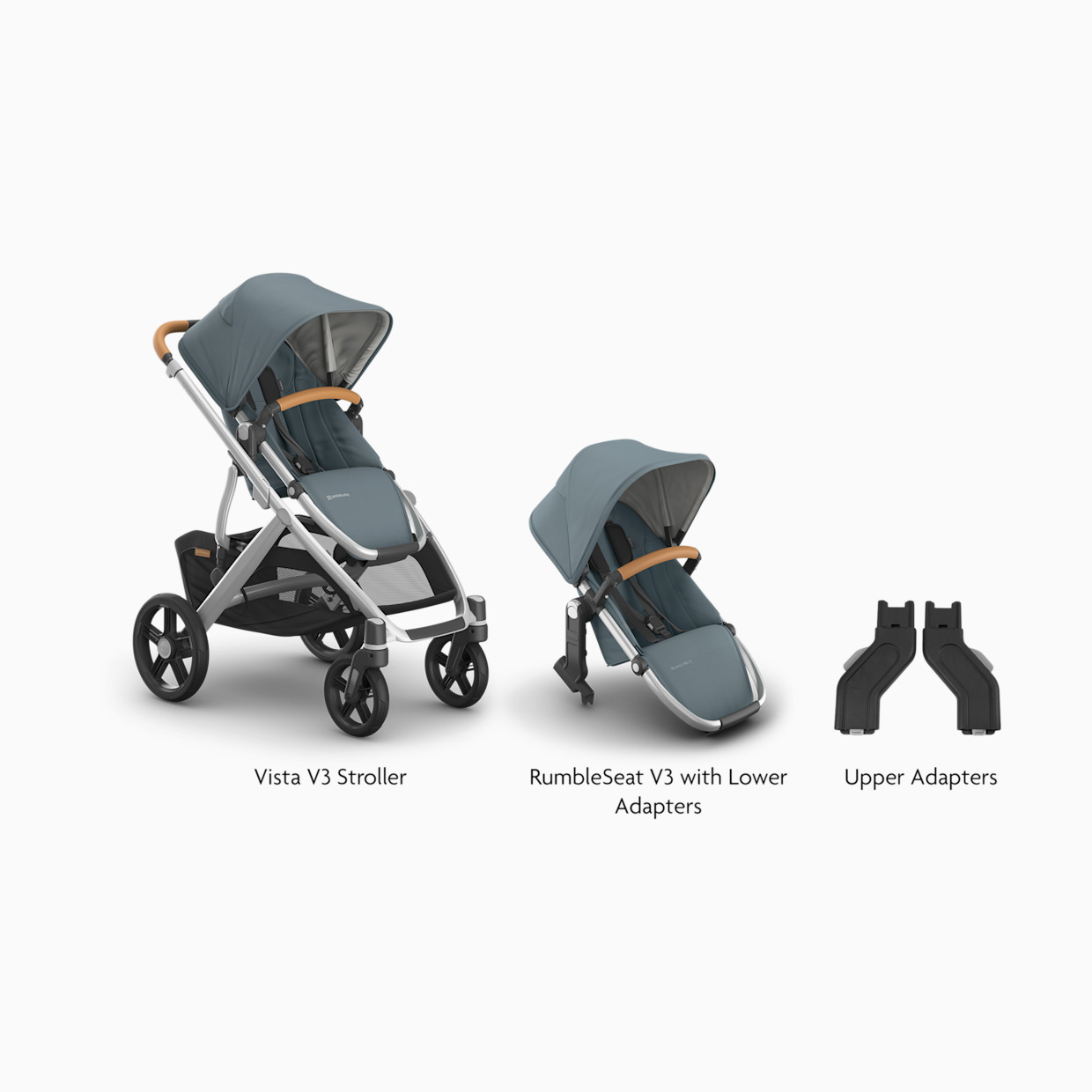 UPPAbaby Vista V3 Stroller, RumbleSeat V3 & Upper Adapters - Callum.