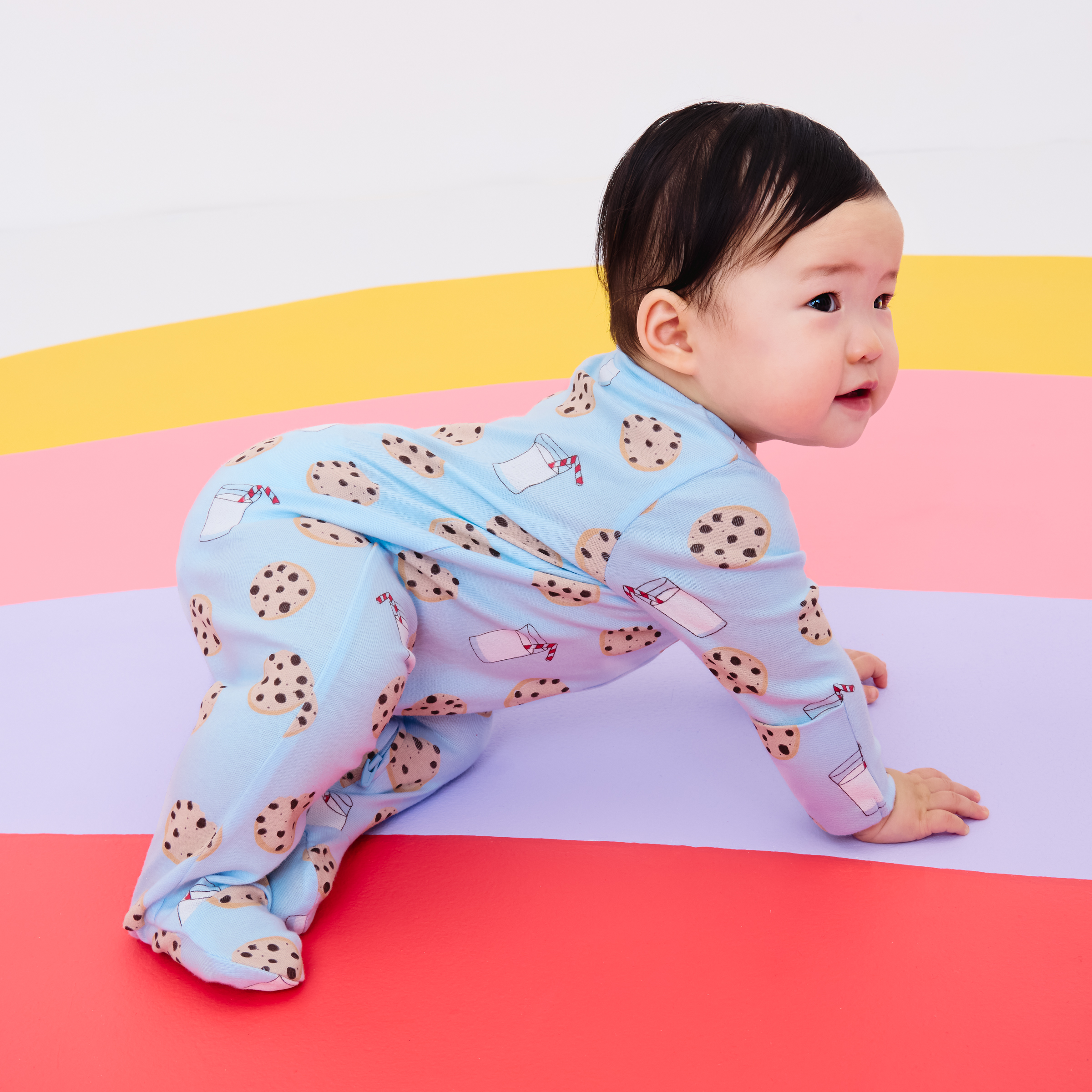 Small Story Organic Cotton 2-Way Zip Footie (2 Pack) - Sweet Snacks, 3-6 M.