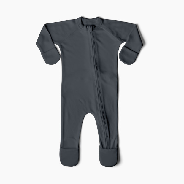 Goumi Kids Grow With You Footie - Loose Fit - Midnight Gray, 6-12 M.