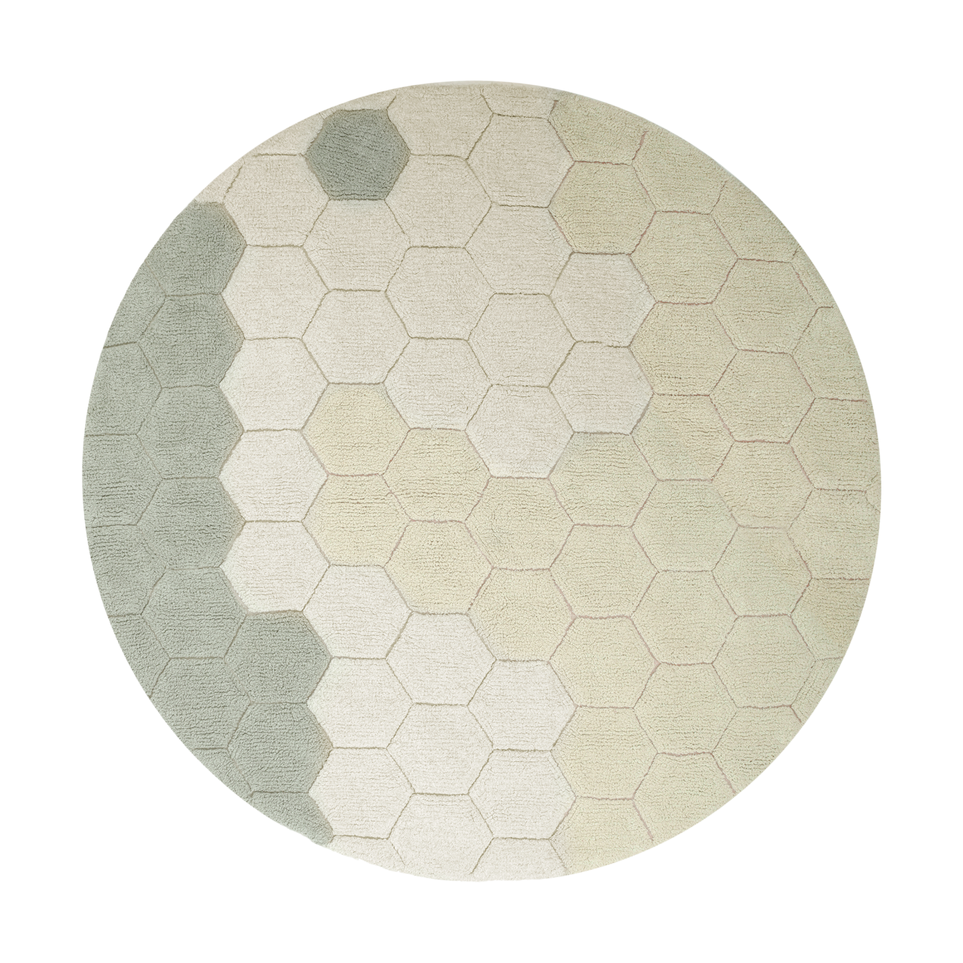 Lorena Canals Round Honeycomb Washable Rug.
