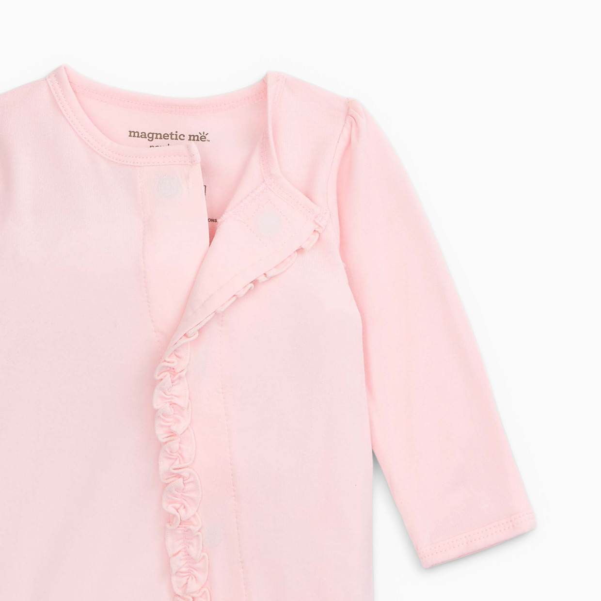 Magnetic Me Modal Magnetic Ruffle Footie - Pink Dogwood, Newborn.