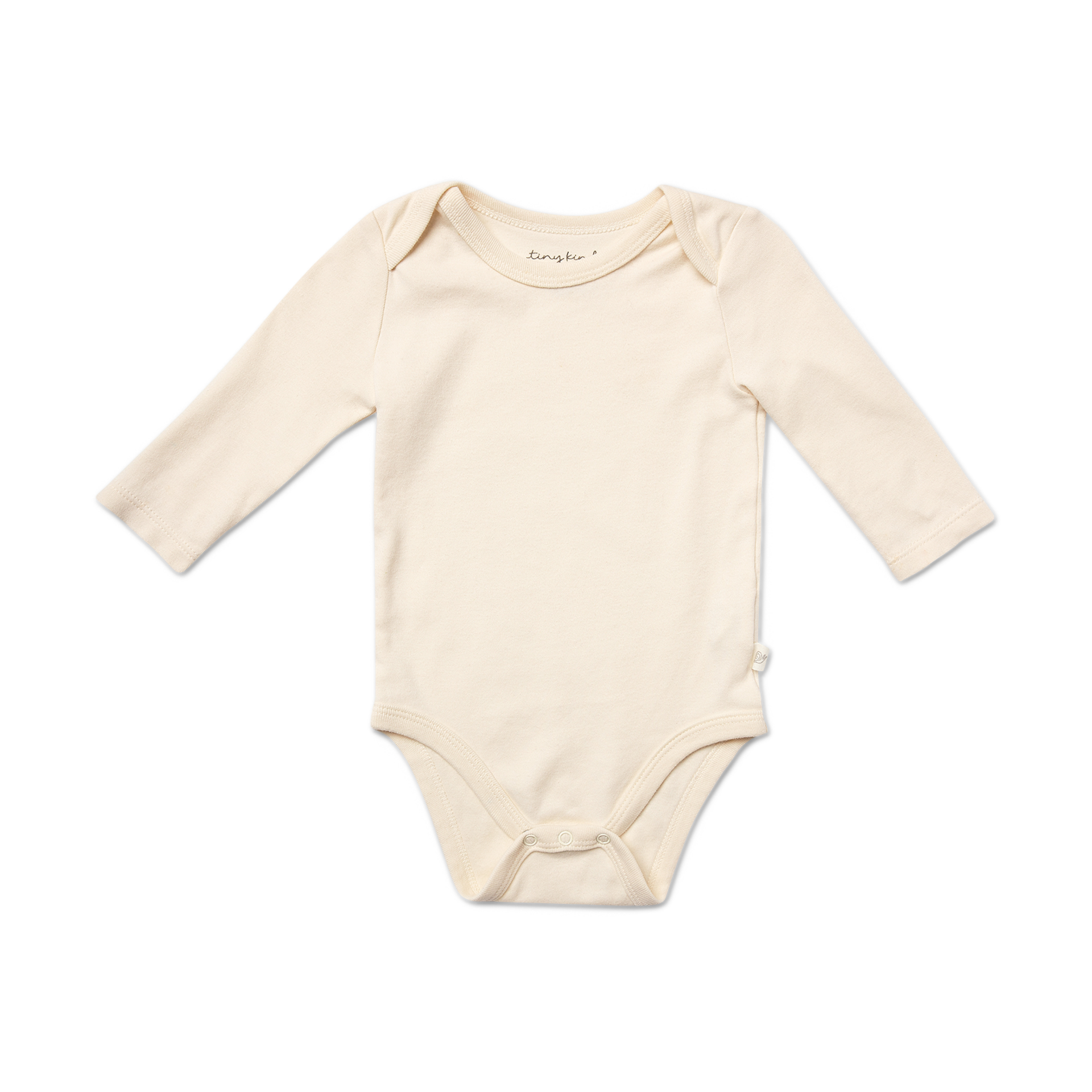 Tiny Kind Solid Long Sleeve Bodysuit - Antique White, 3-6 M.