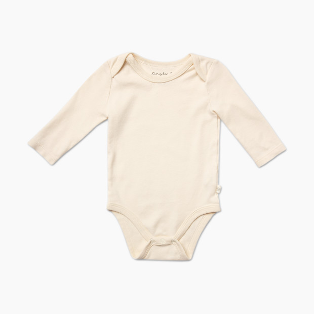 Tiny Kind Solid Long Sleeve Bodysuit - Antique White, 3-6 M.