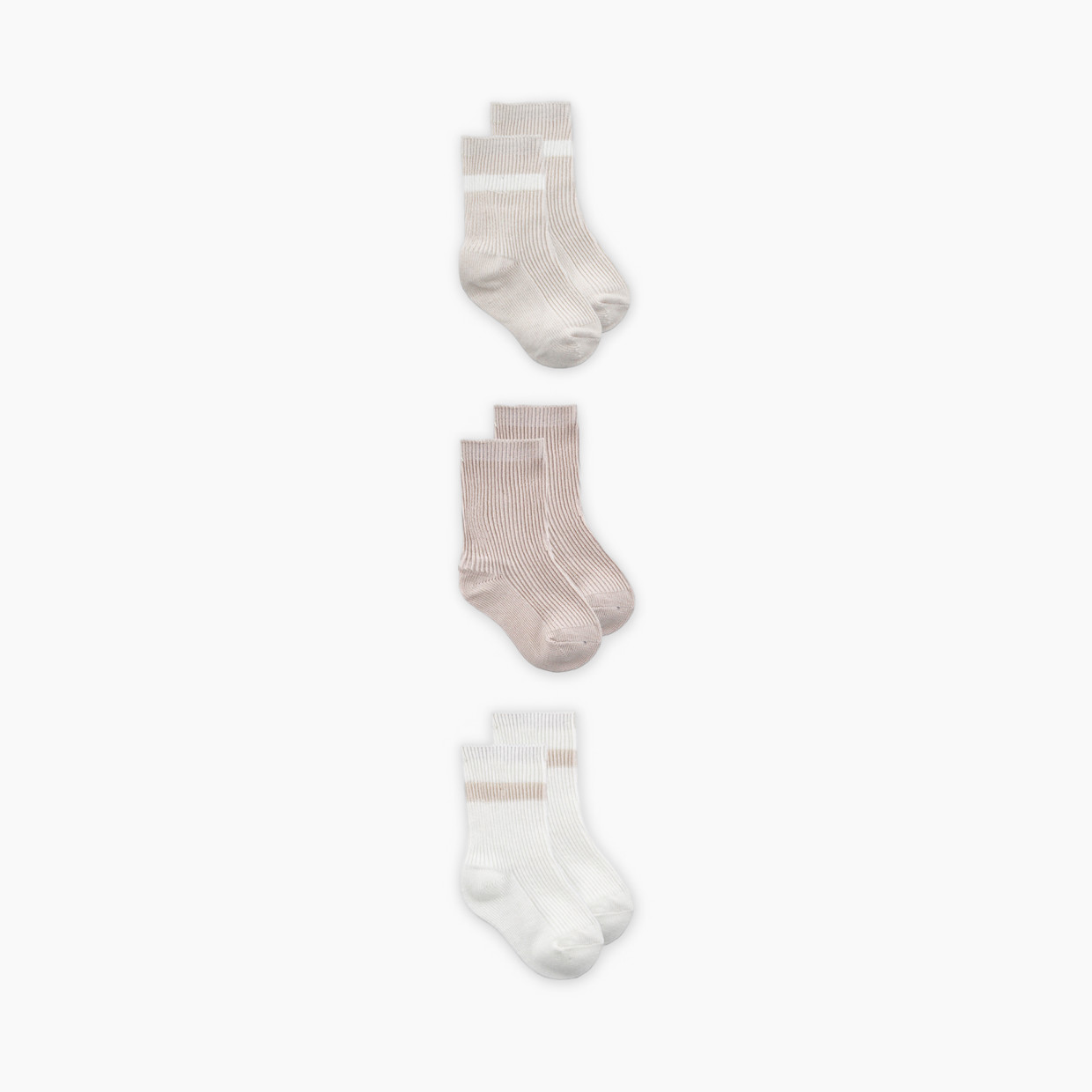 Snugabye Baby Crew Socks (3 Pack) - Eggnog, 0-12M | Babylist Shop