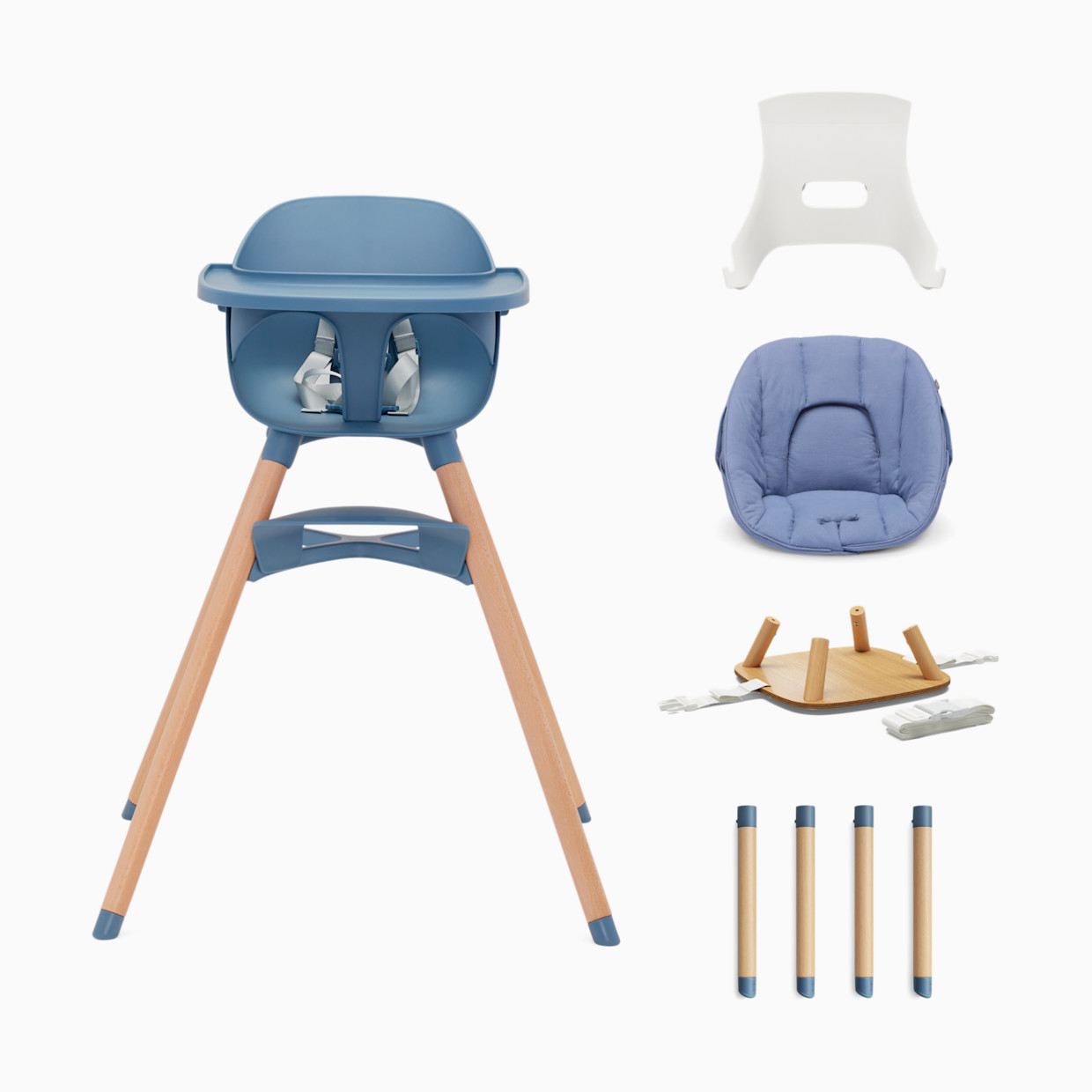 Lalo 3-in-1 High Chair Kit - Blueberry.
