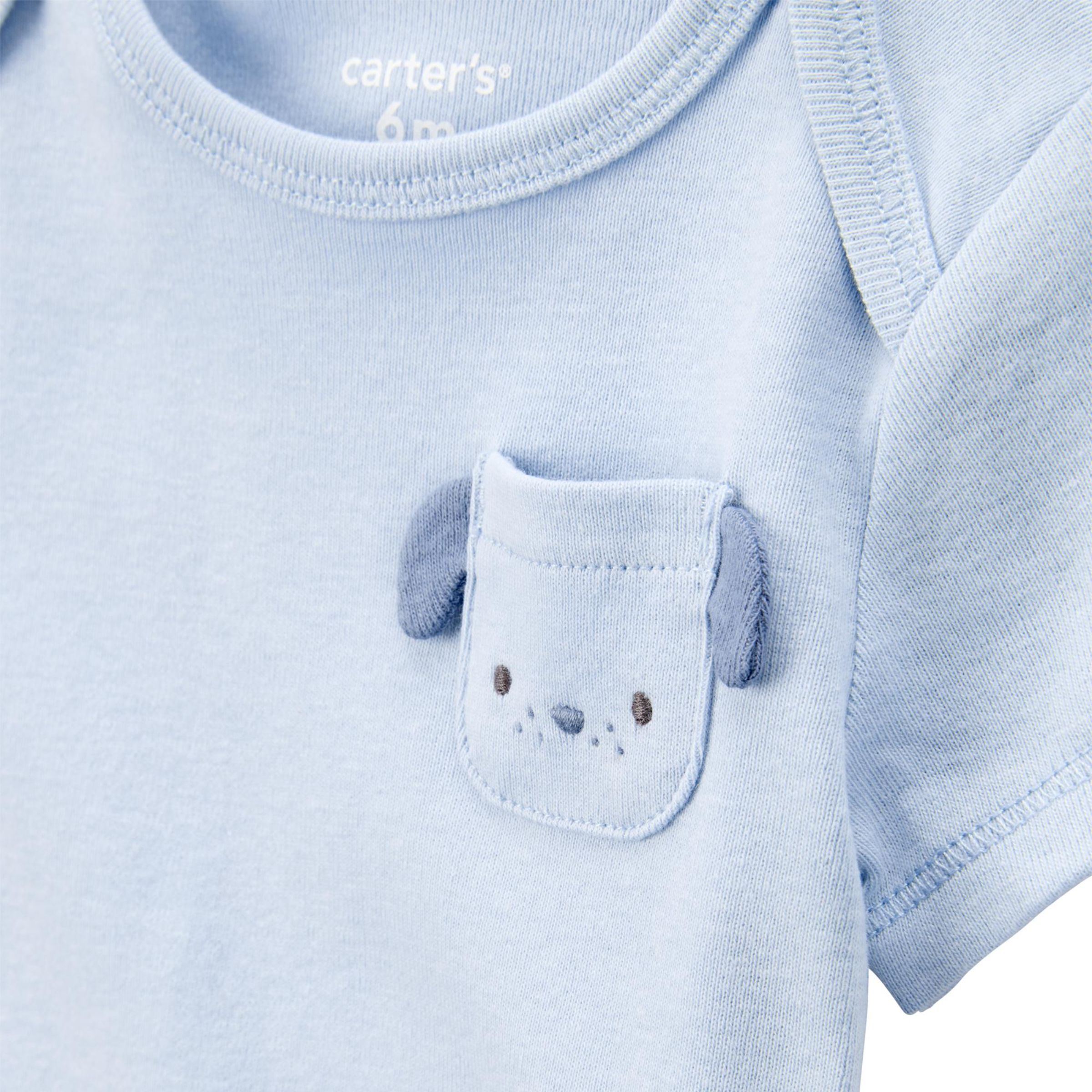 Carter's 5-Pack Short-Sleeve Cotton Bodysuits - Dog, Newborn.
