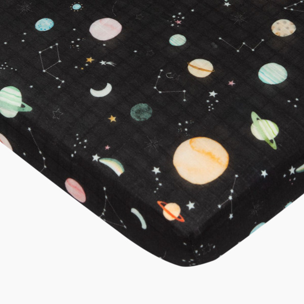 Loulou Lollipop Cotton & Bamboo Fitted Crib Sheet - Planets.