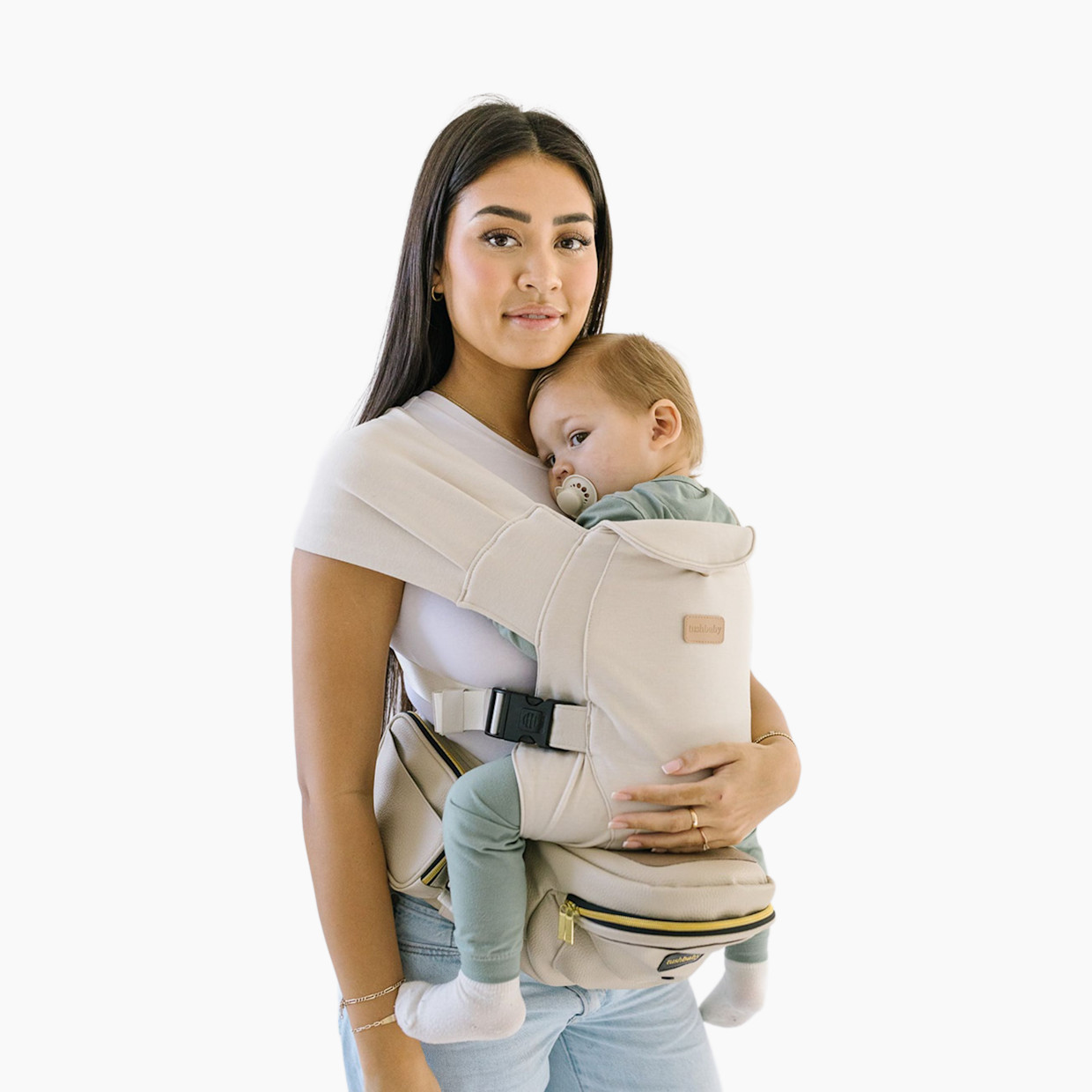 Tushbaby Hip Seat Hands-Free Attachment - Cream.