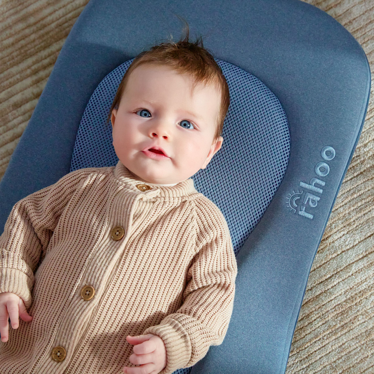 Rahoo Baby 3-in-1 Learn & Lounge Newborn Lounger - Saltwater Blue.