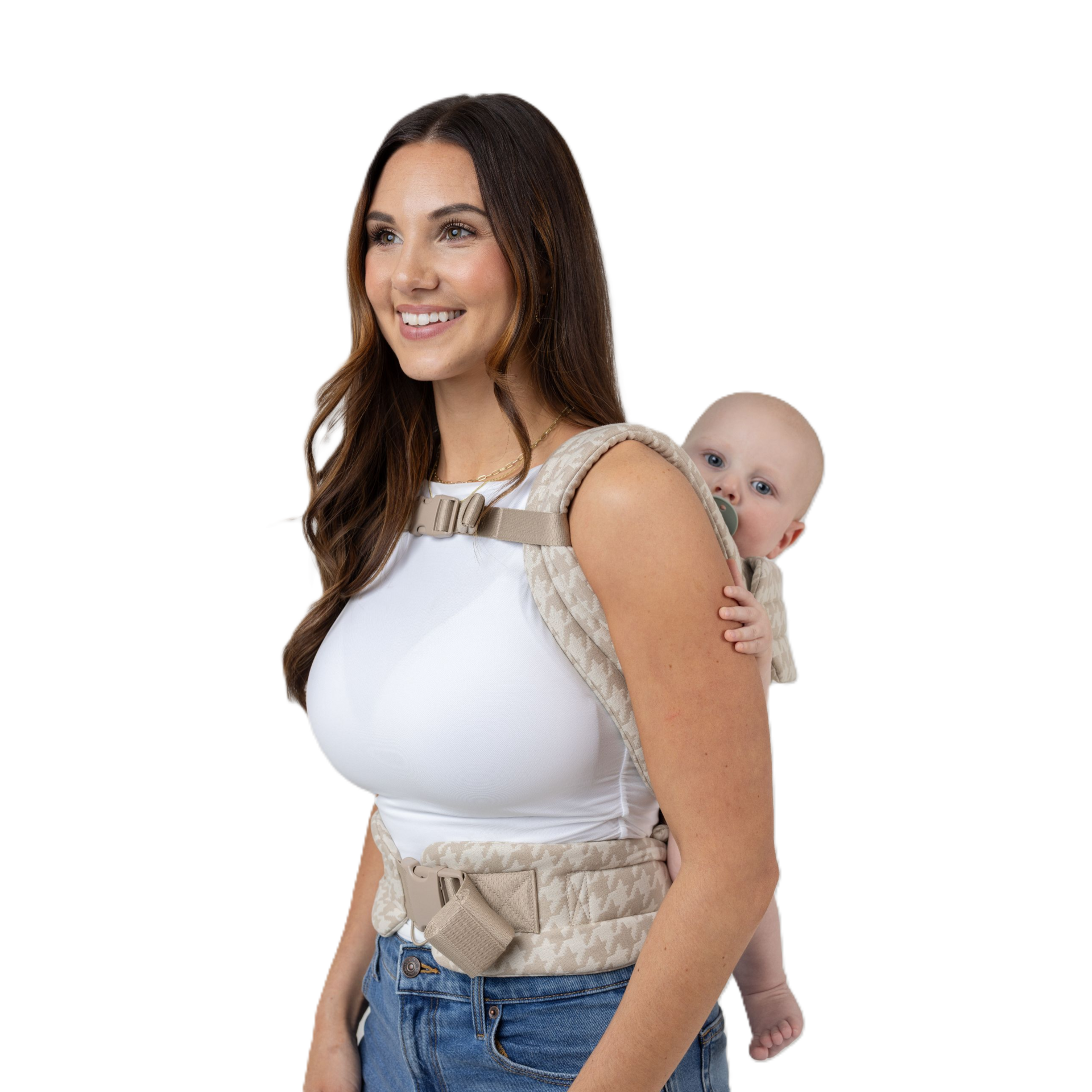 MABĒ The Monarch Baby Buckle Carrier - Houndstooth.