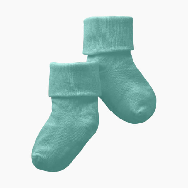Babysoy Organic Cotton Solid Socks - Harbor, 0-6 Months.