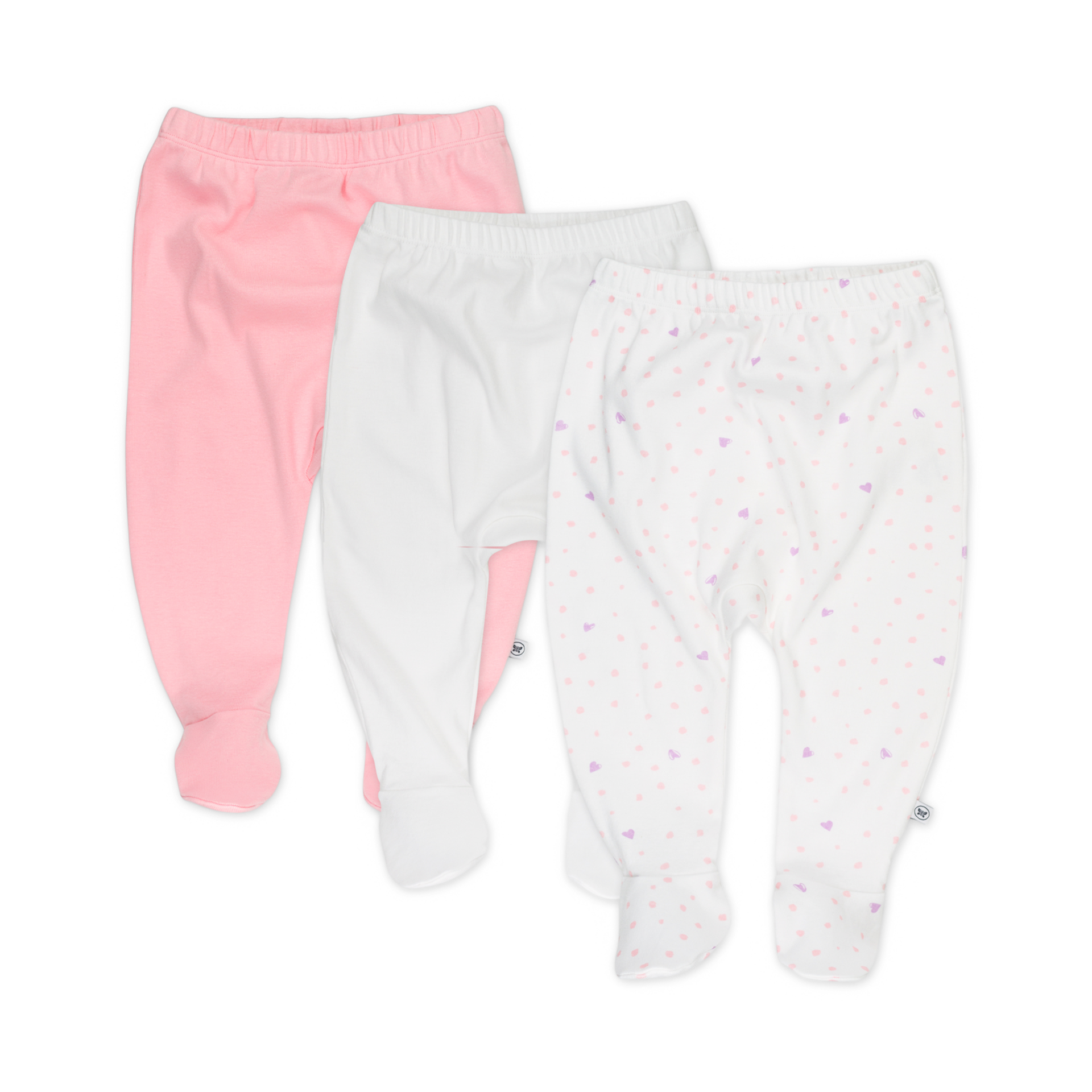 Honest Baby Clothing 3-Pack Organic Cotton Footed Harem Pants.