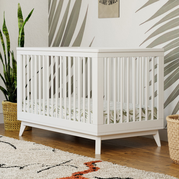 babyletto Scoot 3-in-1 Convertible Crib with Toddler Bed Conversion Kit - White.