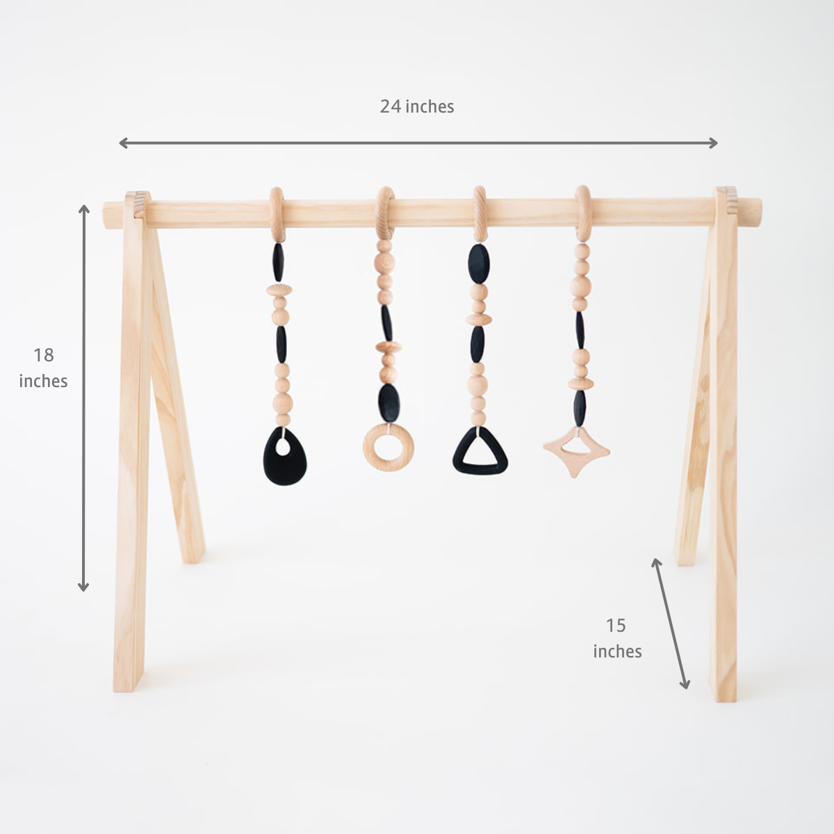Poppyseed Play Wooden Baby Gym - Black.