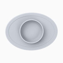 ezpz Tiny Bowl (Pewter) - 6 Months+ - 100% Silicone Suction Placemat + Bowl for Infants - Fits All Highchair Trays - Baby-Led Weaning Supplies