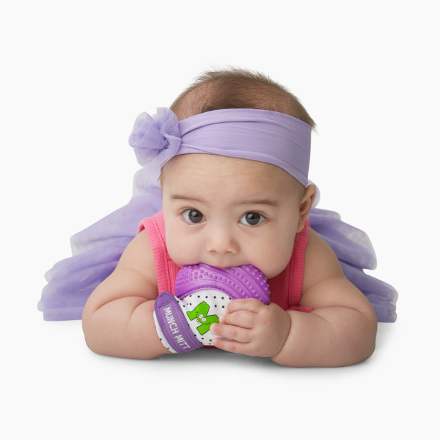 Malarkey Kids Munch Mitt - Purple/Polka Dots.