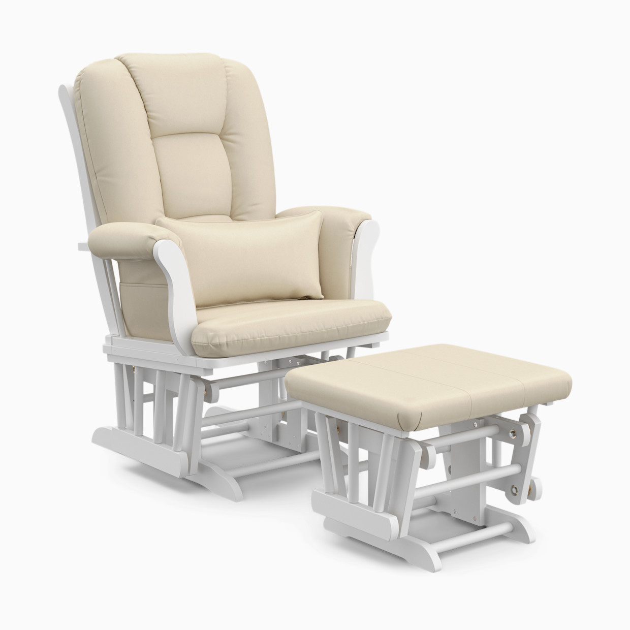 Storkcraft Tuscany Glider and Ottoman - White/Beige.