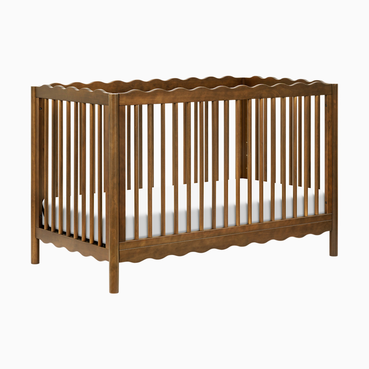 babyletto Swell 4-in-1 Convertible Crib with Conversion Kit - Natural Walnut.