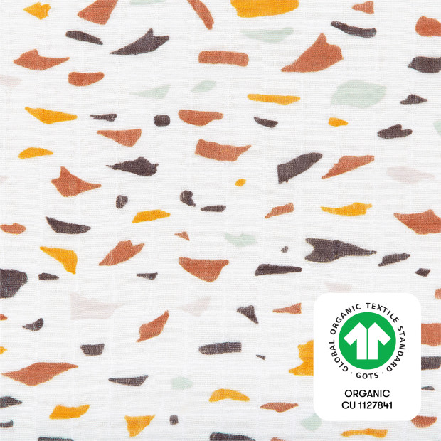 babyletto Swaddle in GOTS Certified Organic Muslin Cotton - Terrazzo.