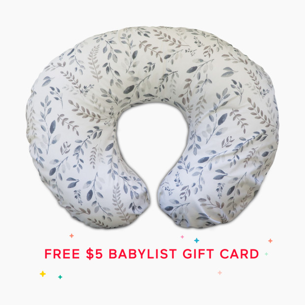 Boppy Original Nursing Pillow and Positioner + Free $5 Babylist Gift Card,Cyber Monday Deal - Grey Taupe Leaves.