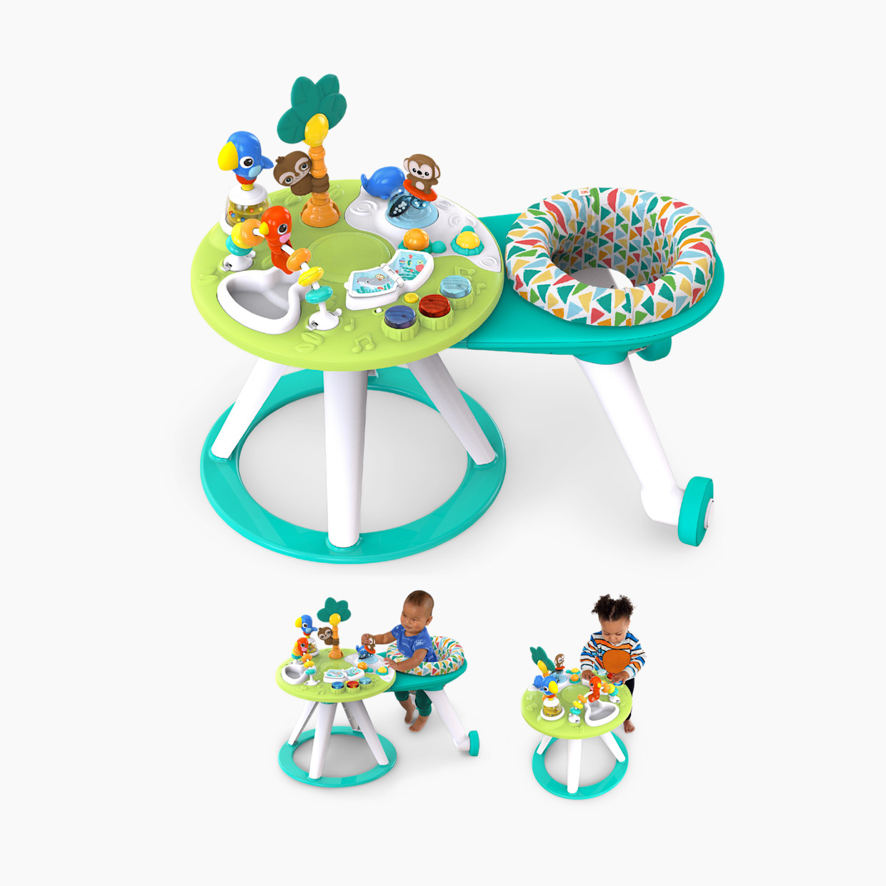 Bright Starts Around We Go 2-in-1 Walk-Around Baby Activity Center and Table - Tropic Cool.