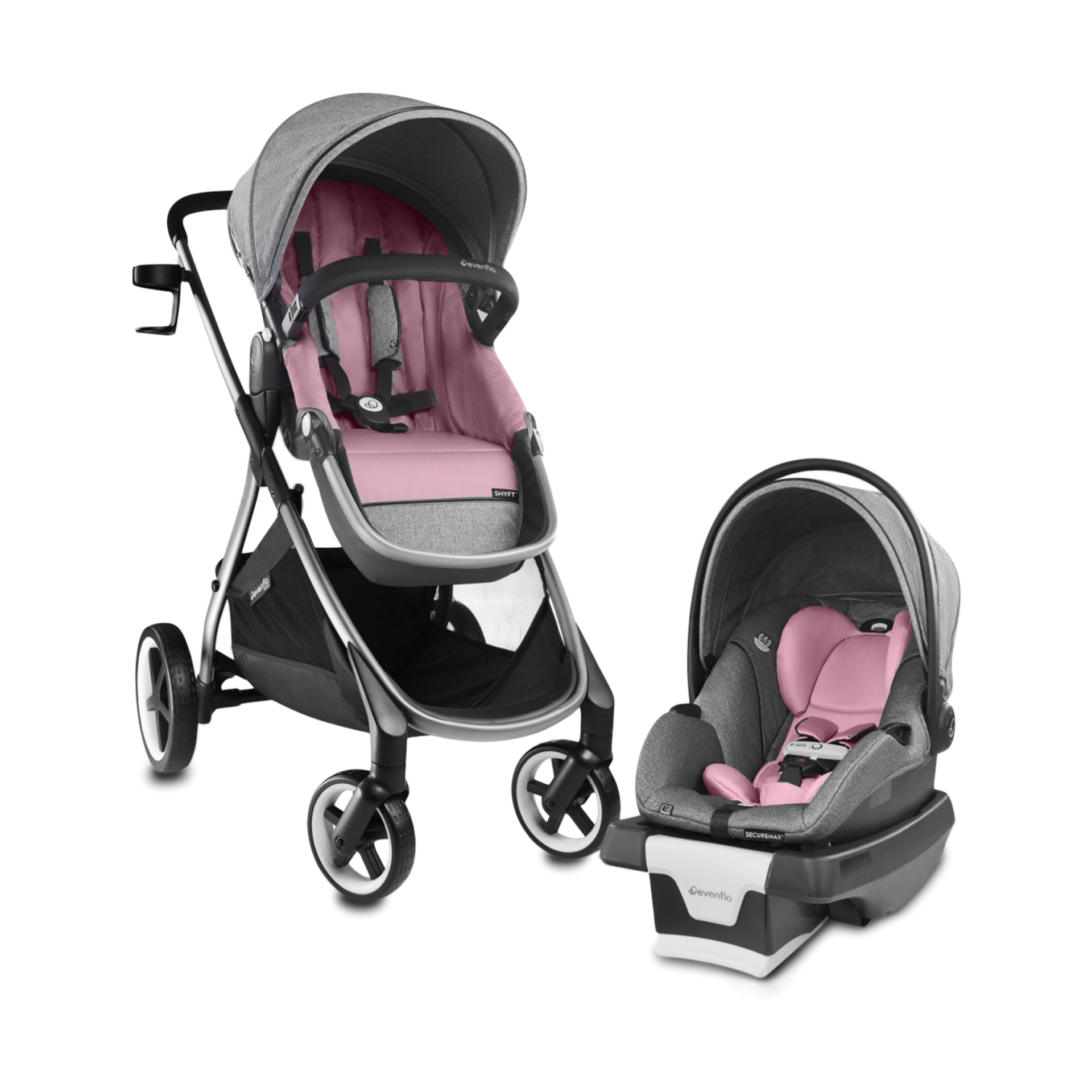 Evenflo Shyft Modular Travel System Opal Pink Babylist Shop