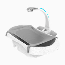 The First Years Rain Shower Baby Bathtub Set - Includes Infant Sling, Soothing Spray Shower Head, Fresh Water Tank and Built in Soft Brush - 3 in 1 Grow with Me Design - Baby Bath Essentials