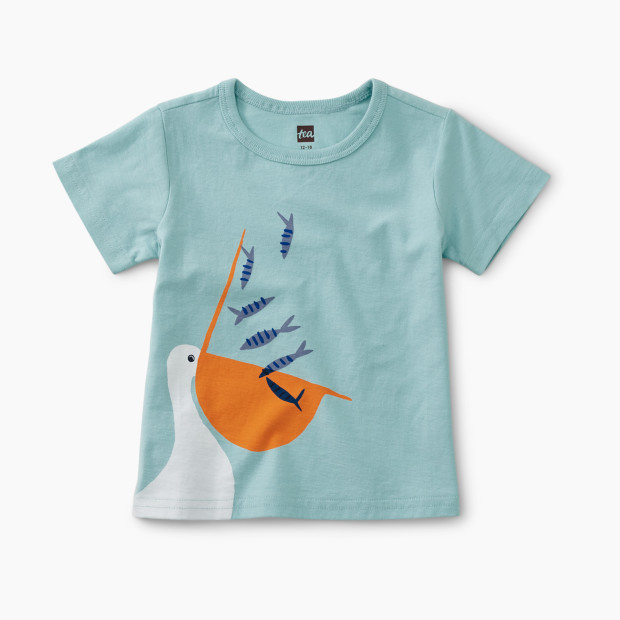 Tea Collection Seaside Snack Graphic Tee - Canal Blue, 3-6 Months.