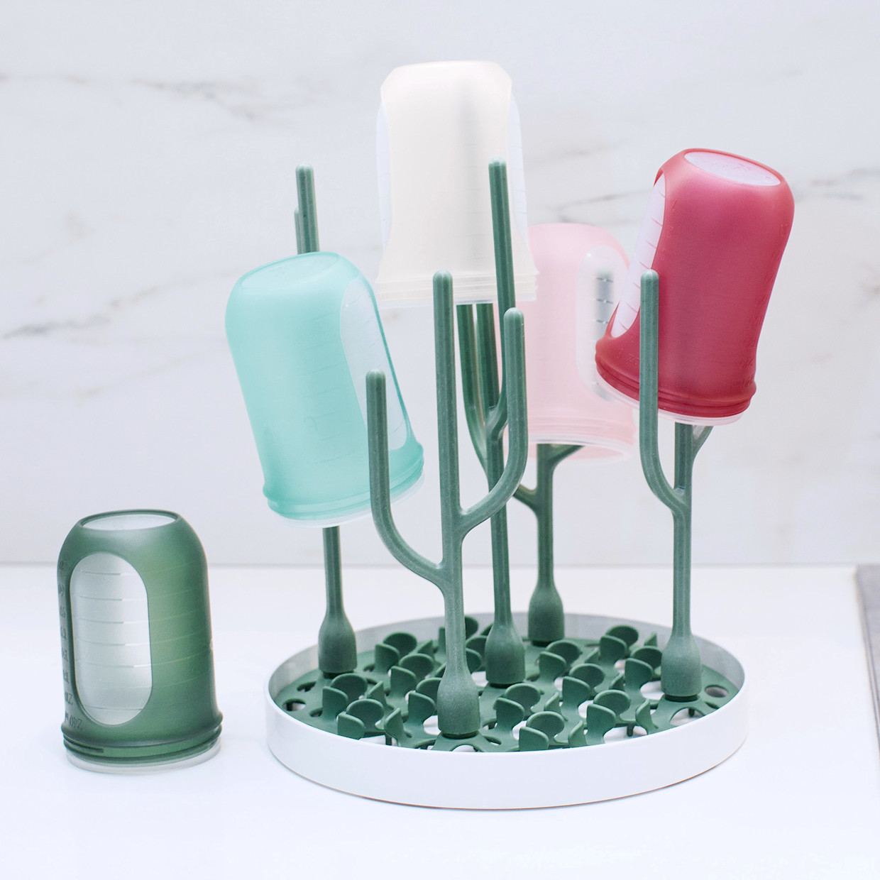 Boon Desert Countertop Drying Rack - Sage Green.