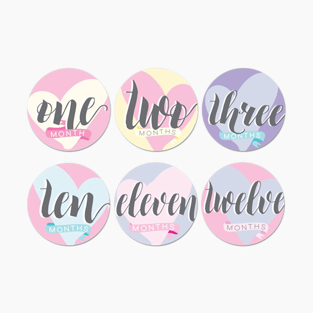 Sticky Bellies Milestone Stickers - Hello Baby Pink.