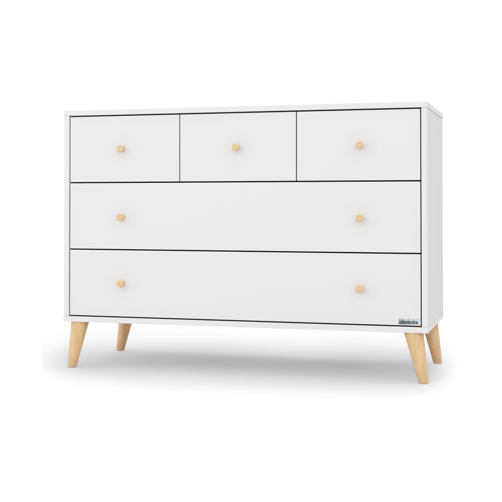 dadada Austin 5drawer dresser White/Natural Babylist Shop