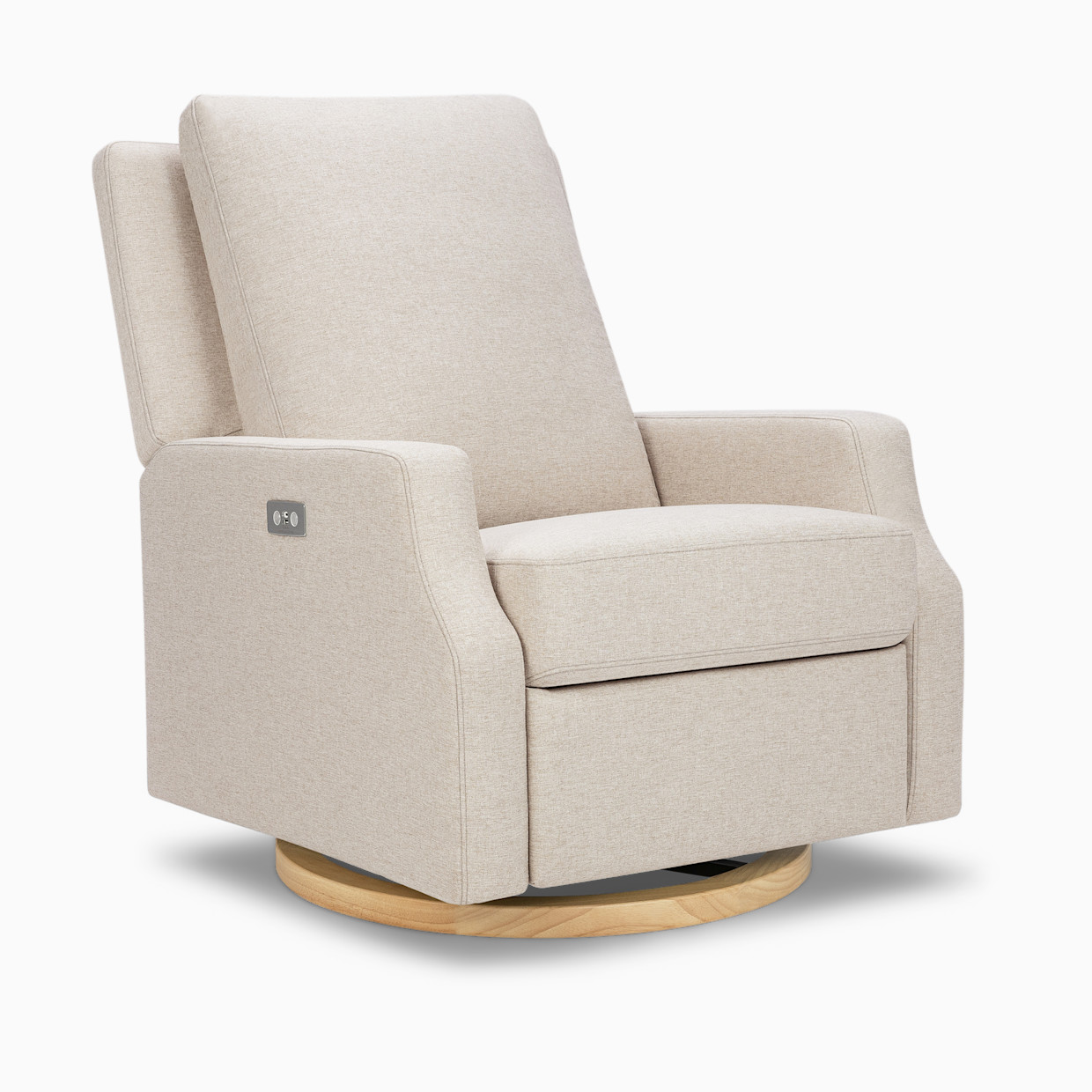 Namesake Crewe Electronic Recliner and Swivel Glider - Performance Beach Eco-Weave With Light Wood Base.