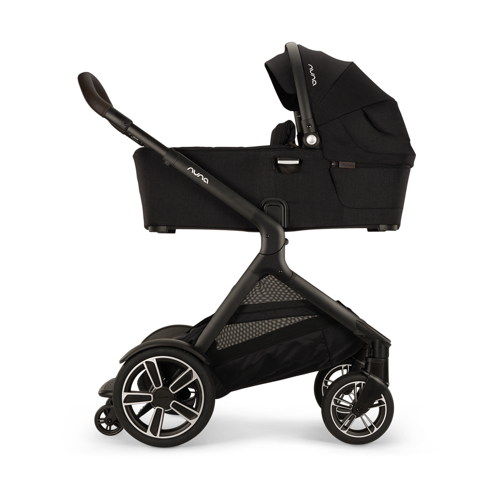 Nuna DEMI Series Bassinet + Stand - Caviar/Chocolate.