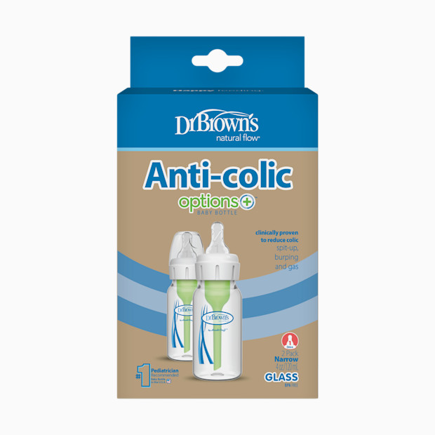 Dr. Brown's Anti-colic Options+ Narrow Glass Baby Bottle.