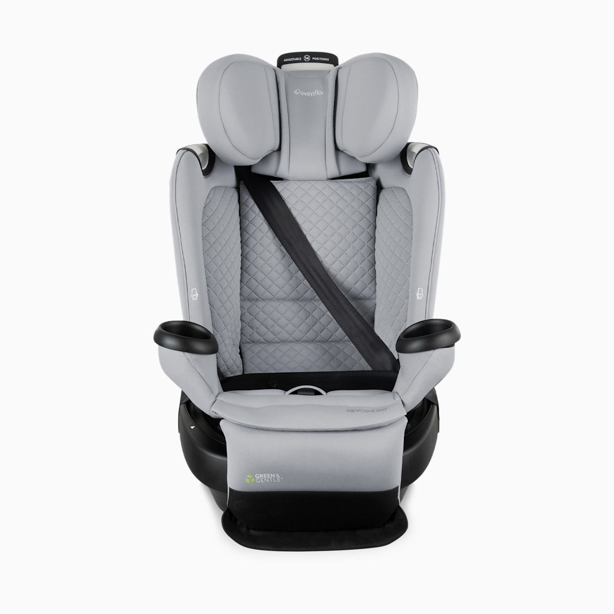 Evenflo Revolve360 Extend All-in-One Rotational Car Seat with Green & Gentle Fabric - Quartz.