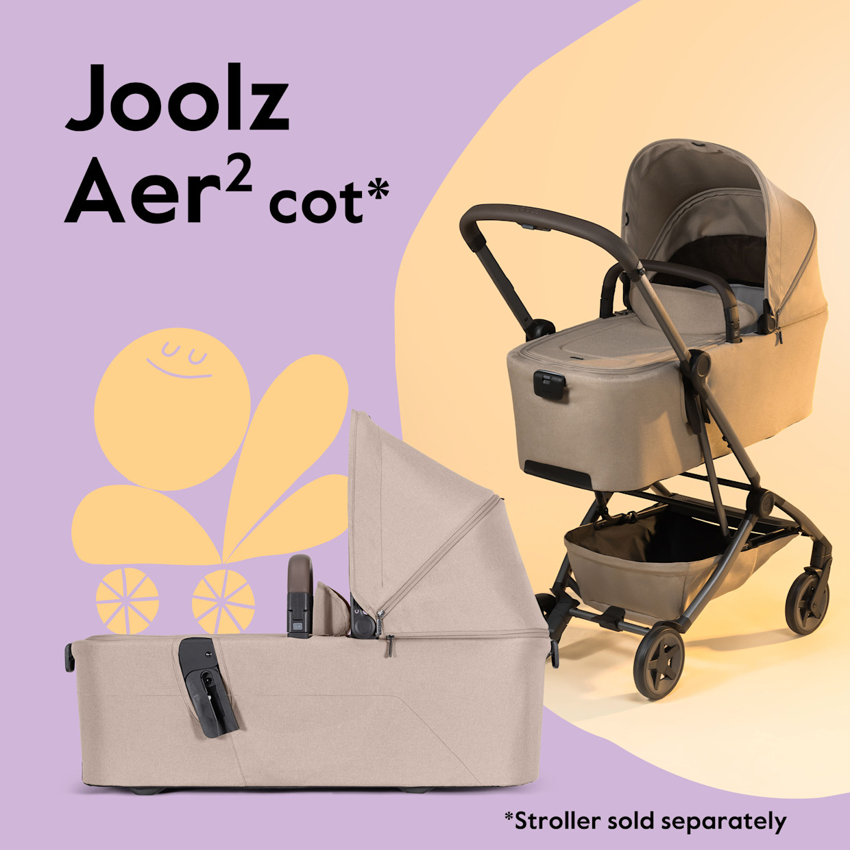 Joolz Aer2 Bassinet Cot - Forest Green.
