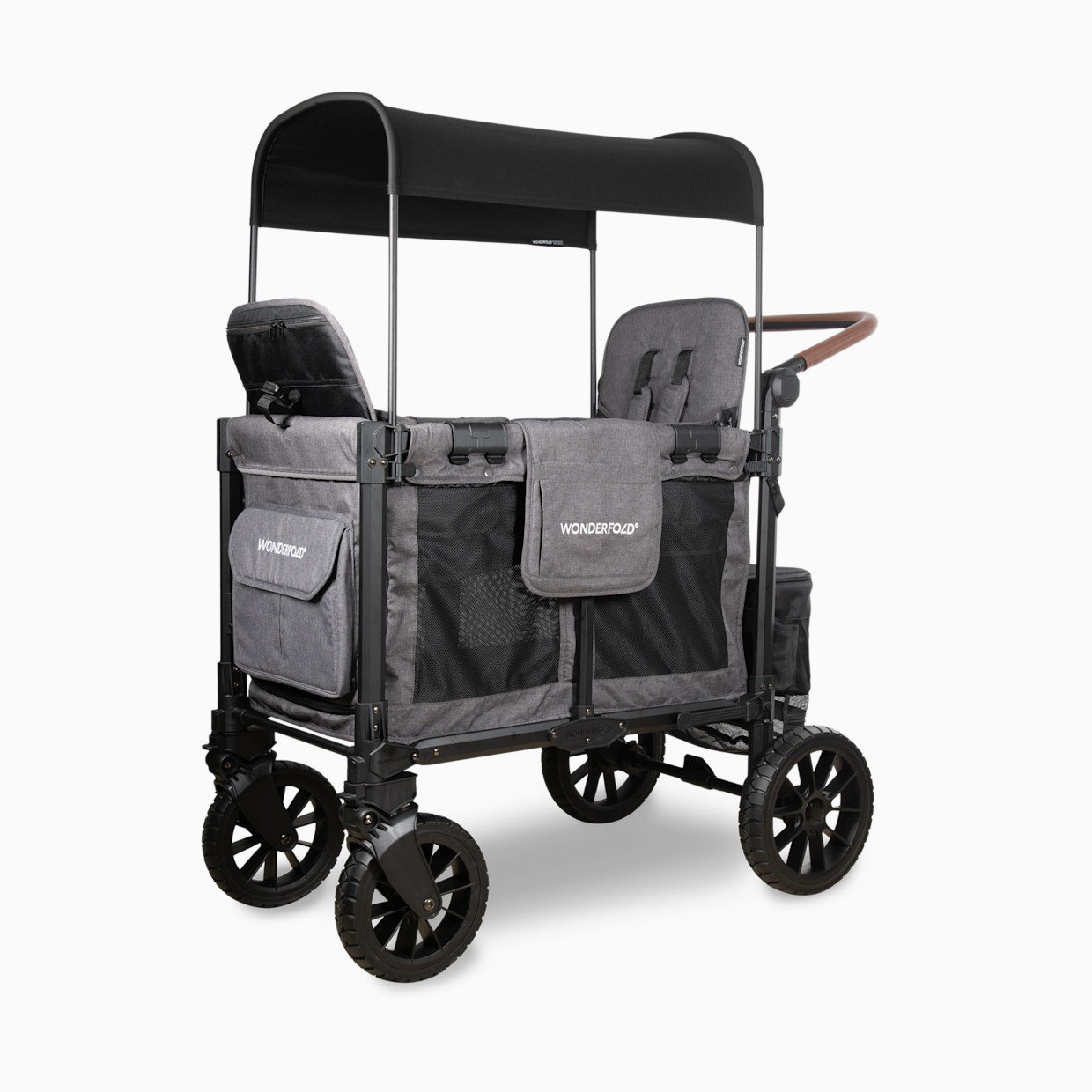 WonderFold Wagon W2 Luxe Pro Double Seater Stroller Wagon - Charcoal Gray.