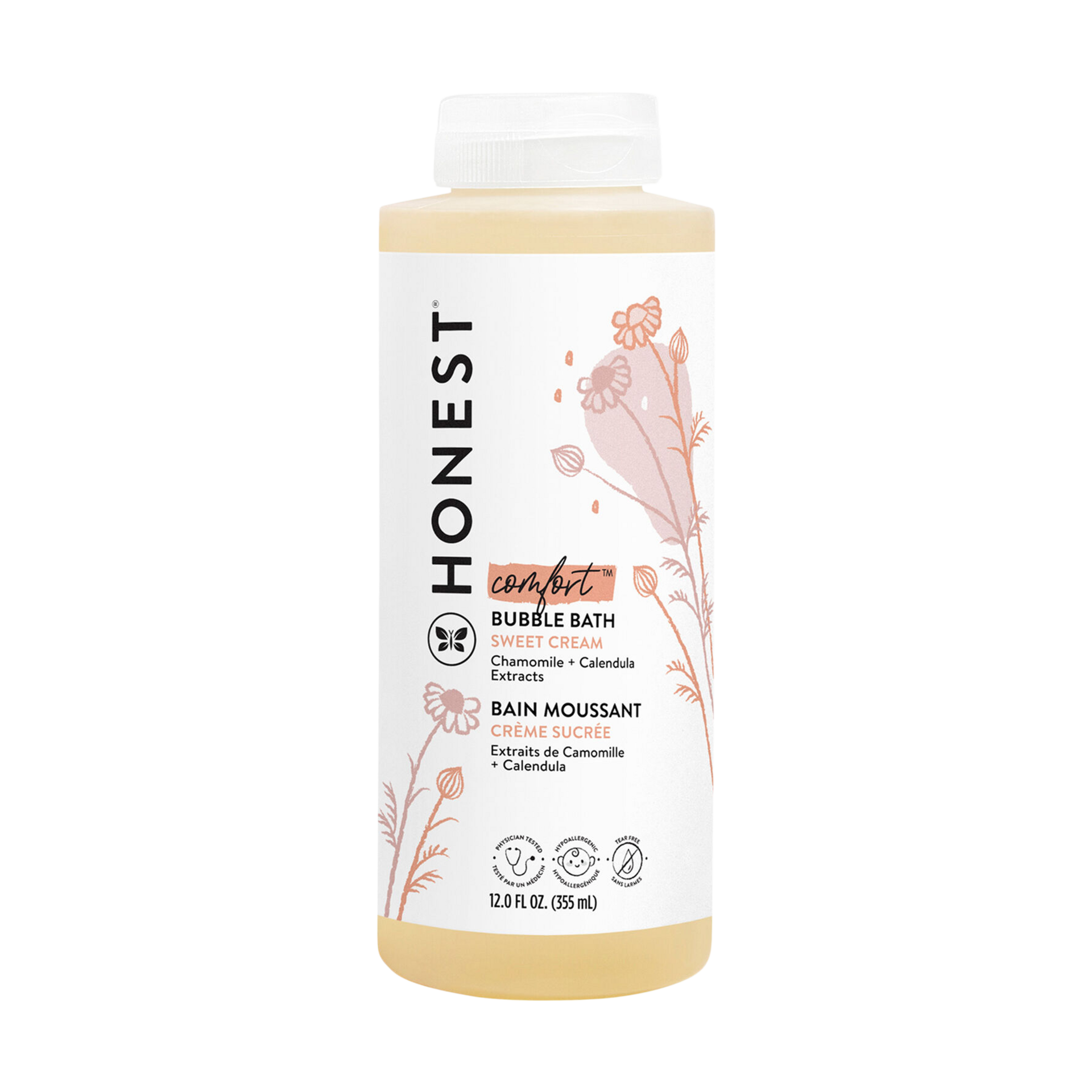 The Honest Company Foaming Bubble Bath Gentle Enough for Baby Dermatologist Tested Tear-Free Hypoallergenic Disney’s Mickey Mouse Comfort Sweet Cream 12 fl oz