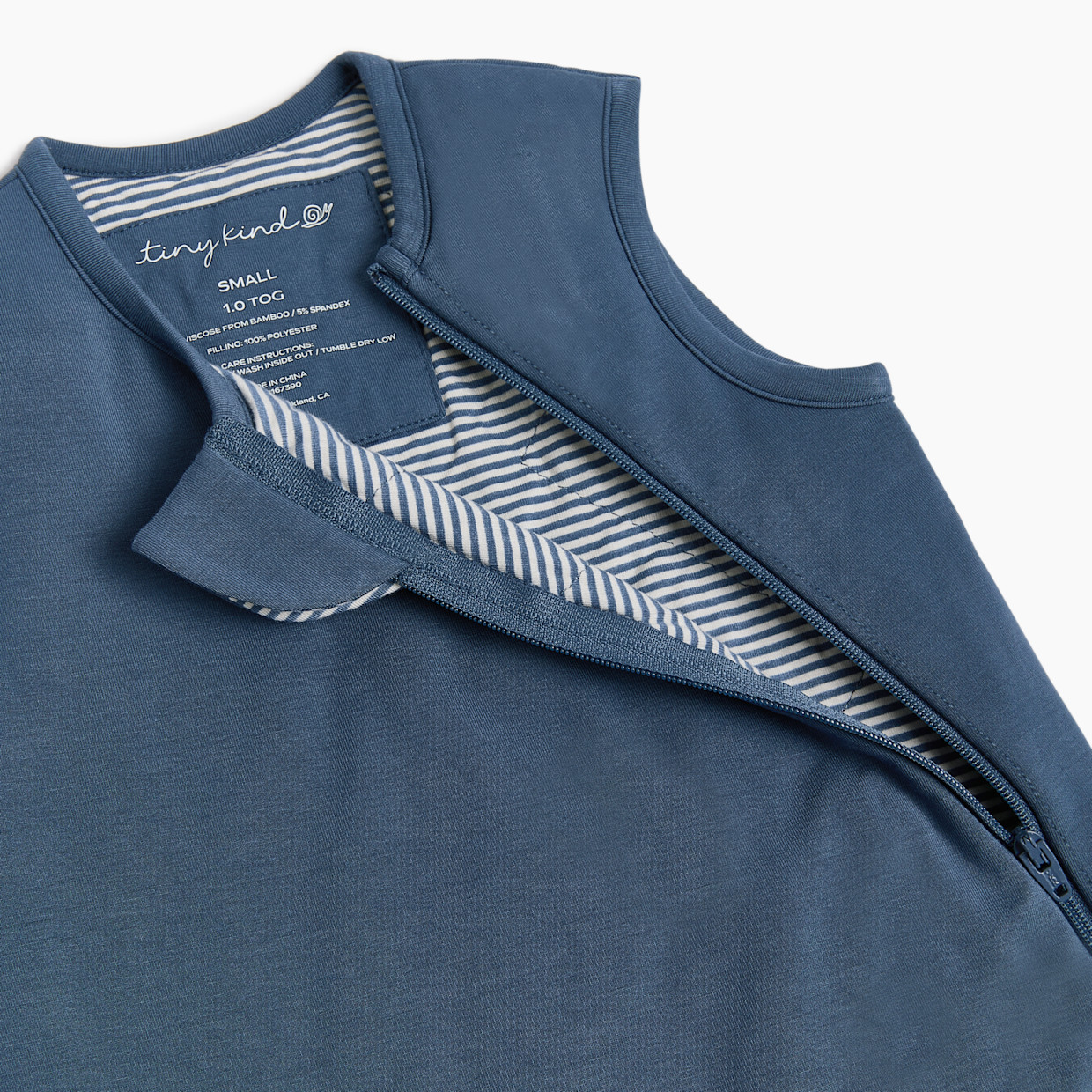 Tiny Kind Bamboo Viscose Wearable Sleep Bag 1.0 TOG - Navy, Small (0-6 Months).