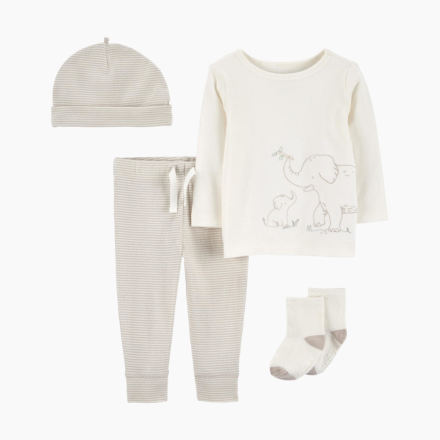 Carter's 4-Piece Elephant Outfit Set - Grey/Ivory, Nb.