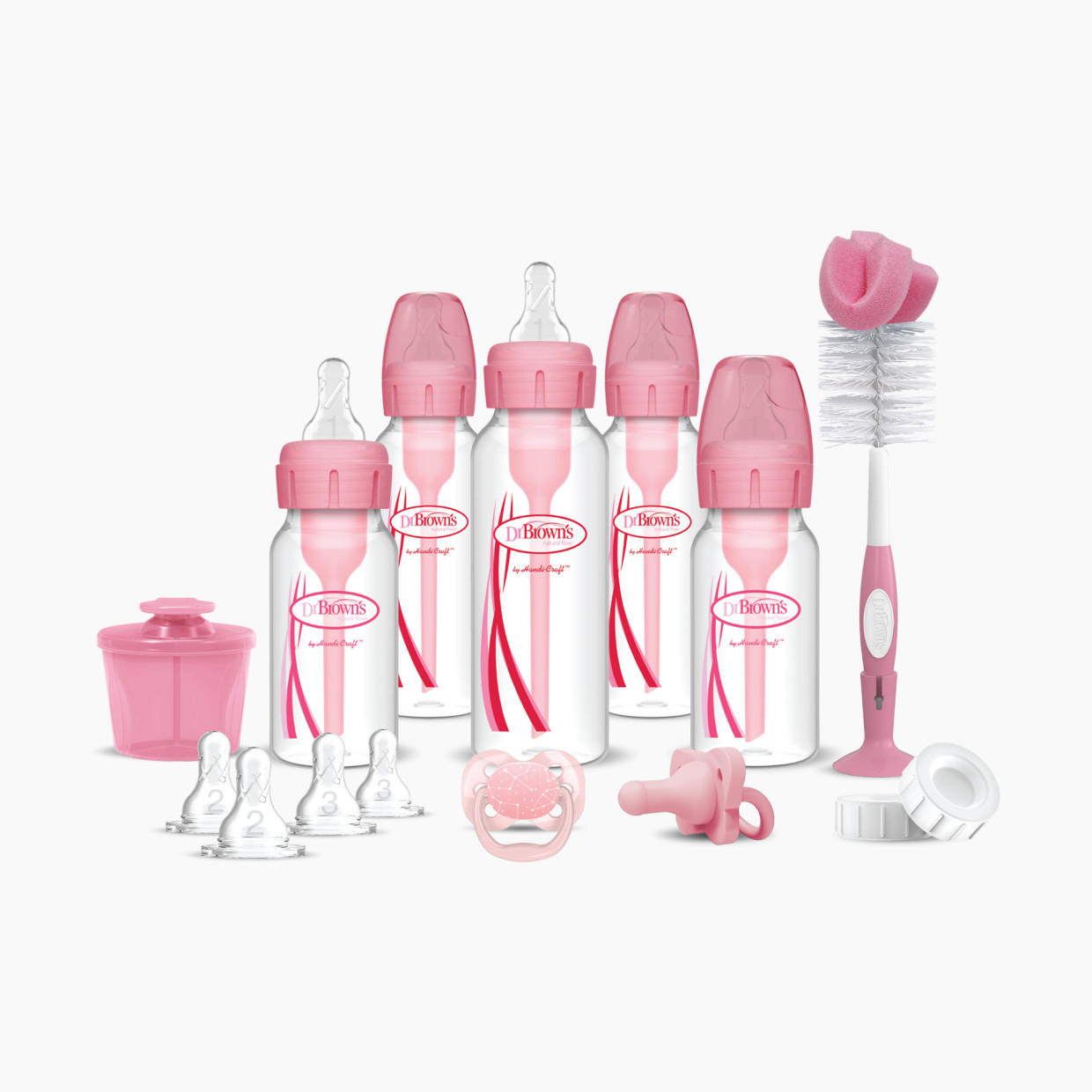 Dr. Brown's Options+ Narrow Bottle Infant Starter Gift Set - Pink.