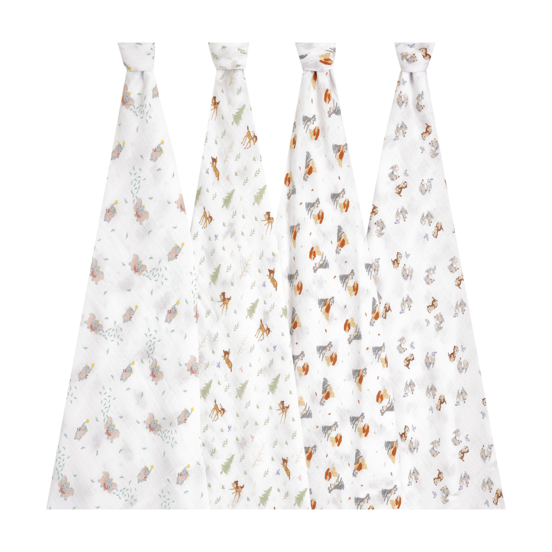 Aden + Anais Disney Essentials Cotton Muslin Swaddles (4 Pack) - Disney + Friends, 4.
