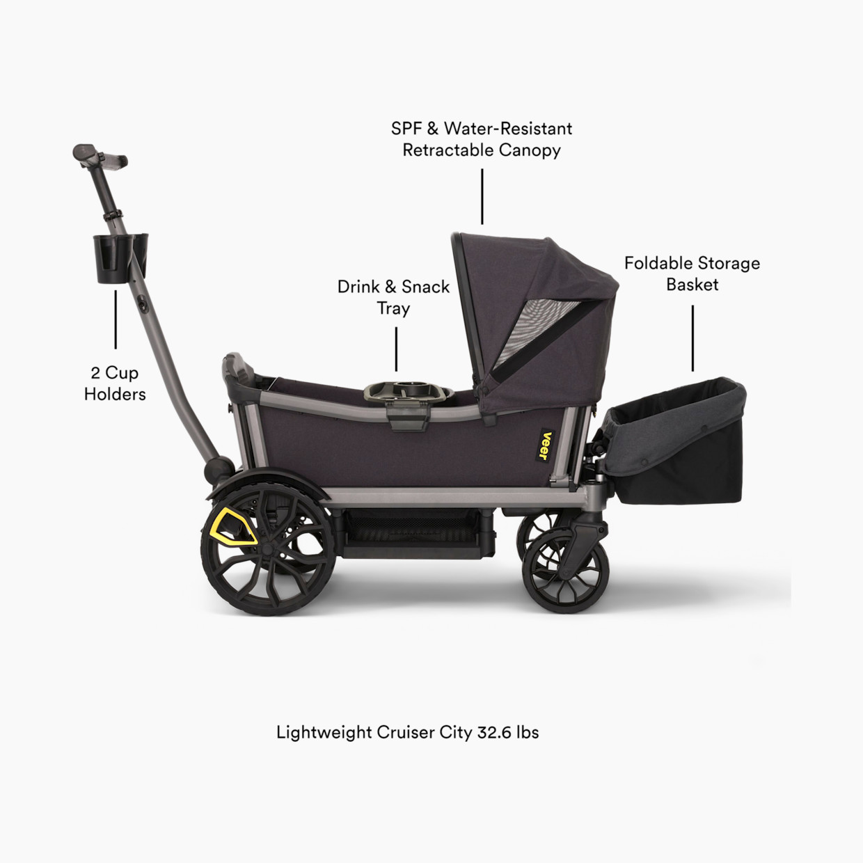 Veer Cruiser City Essentials Bundle - Heather Gray.